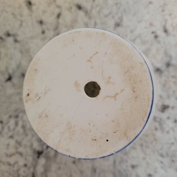 Set Of 2 Ceramic Dutch Delft Windmill Candle Holders Cutouts Blue & White - Picture 8 of 13